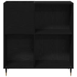 Berkfield Home Record Cabinet Black Oak 84, 5x38x89 cm Engineered Wood - Size: 5 x 38 x 89 cm - thumbnail 6