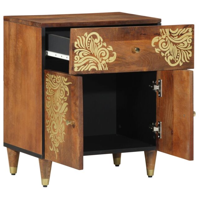 Berkfield Home Bedside Cabinet Honey brown Solid wood 50 x 33 x 60 cm Storage - image 1
