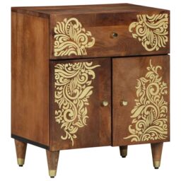 Berkfield Home Bedside Cabinet Honey brown Solid wood 50 x 33 x 60 cm Storage - thumbnail 2