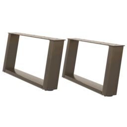 Berkfield Home Coffee Table Legs U-Shaped 2 pcs Natural Steel 60x(30-31) cm Steel in Brown - thumbnail 2