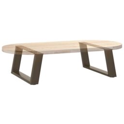 Berkfield Home Coffee Table Legs U-Shaped 2 pcs Natural Steel 60x(30-31) cm Steel in Brown - thumbnail 8