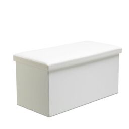 Snug City Faux Leather Storage Ottoman Storage Box With Lid Foldable - 76x38x38cm Rectangle in Brown - Size: Large - thumbnail 5