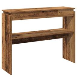 Berkfield Home Decorative Console Table Old Wood 80x30x102 cm Engineered Wood in Brown - Size: 80 x 30 x 102 cm - thumbnail 3