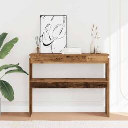Berkfield Home Decorative Console Table Old Wood 80x30x102 cm Engineered Wood in Brown - Size: 80 x 30 x 102 cm