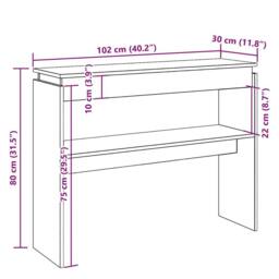 Berkfield Home Decorative Console Table Old Wood 80x30x102 cm Engineered Wood in Brown - Size: 80 x 30 x 102 cm - thumbnail 9