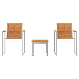 Berkfield Home Sun Lounger with Garden Chairs 3 pcs Solid Wood Acacia in Brown - thumbnail 7