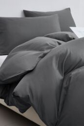 Ezysleep 100% Egyptian Cotton Silver Duvet Cover Set in Grey - Size: Super King - thumbnail 1