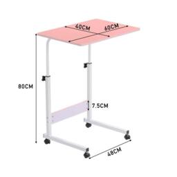 VOGREX Wheeled Height Adjustable Overbed Laptop Side Coffee Table - thumbnail 2