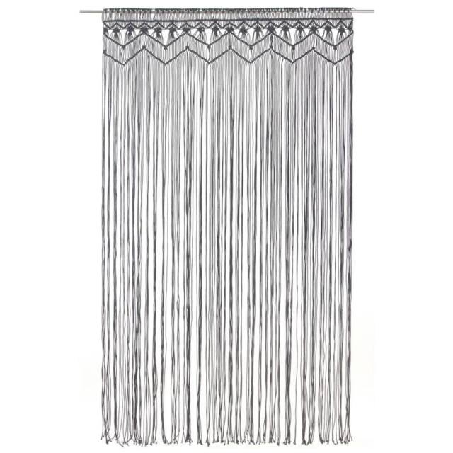 Berkfield Home Macrame Curtain Anthracite 140x240 cm Cotton in Dark Grey - image 1