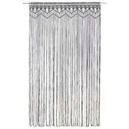 Berkfield Home Macrame Curtain Anthracite 140x240 cm Cotton in Dark Grey