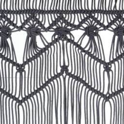 Berkfield Home Macrame Curtain Anthracite 140x240 cm Cotton in Dark Grey - thumbnail 4