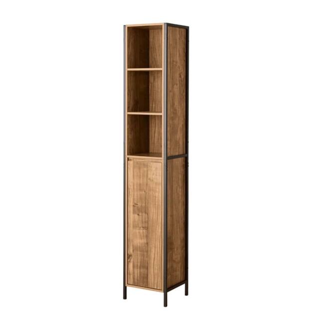 Nordara Bathroom Cabinet Storage Tall Floor Unit Tallboy 1 Door & Shelves in Brown - image 1
