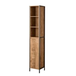 Nordara Bathroom Cabinet Storage Tall Floor Unit Tallboy 1 Door & Shelves in Brown - thumbnail 1