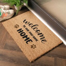 Artsy Mats Welcome To Our Paw-Some Home Doormat (60 x 40cm) in Brown - Size: 40 cm x 60 cm - thumbnail 2