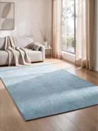 Desire Rugs Comfy Washable Low Pile Living Room Area Rug - Anti-Slip Felt Backing in Blue - Size: 50 cm x 80 cm - thumbnail 6
