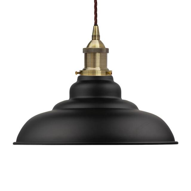 SE Home Matt Black St Edmund's Pendant Light - Antique Brass - Brown Twisted - image 1