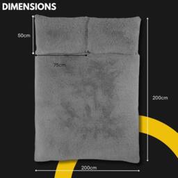 Smart Living Luxury Long Pile Faux Fur Duvet Cover with Pillowcases in Silver - Size: Super King - thumbnail 2