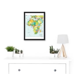 Artery8 Political Map 2012 Africa African Countries Artwork Framed Wall Art Print A4 in Black - thumbnail 2
