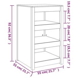 Berkfield Home Outdoor Kitchen Cabinet 55x55x92 cm Solid Wood Douglas in Light Tan - Size: 55 x 55 x 92 cm - thumbnail 9