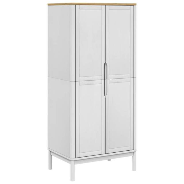 Berkfield Home Wardrobe FLORO White 77x53x171 cm Solid Wood Pine - Size: 77 x 53 x 171 cm - image 1