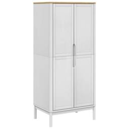 Berkfield Home Wardrobe FLORO White 77x53x171 cm Solid Wood Pine - Size: 77 x 53 x 171 cm - thumbnail 1