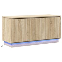 Berkfield Home TV Cabinet Sonoma Oak 100x38x49 cm Engineered Wood in Brown - Size: 100 x 38 x 49 cm - thumbnail 2