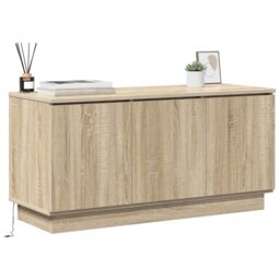 Berkfield Home TV Cabinet Sonoma Oak 100x38x49 cm Engineered Wood in Brown - Size: 100 x 38 x 49 cm - thumbnail 3