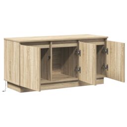 Berkfield Home TV Cabinet Sonoma Oak 100x38x49 cm Engineered Wood in Brown - Size: 100 x 38 x 49 cm - thumbnail 5