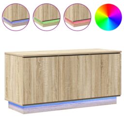 Berkfield Home TV Cabinet Sonoma Oak 100x38x49 cm Engineered Wood in Brown - Size: 100 x 38 x 49 cm - thumbnail 4