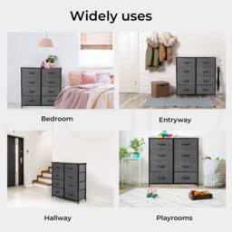 Levede Chest of 8 Drawers Fabric Bedroom Home Clothing Storage Cabinet in Dark Grey - thumbnail 9