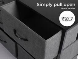 Levede Chest of 8 Drawers Fabric Bedroom Home Clothing Storage Cabinet in Dark Grey - thumbnail 7