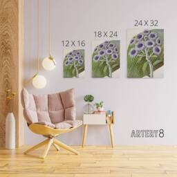 "Artery8 New Zealand Antarctic Daisy Flowers Featon Canvas Wall Art Print in Beige - Size: W12"" x H16""" - thumbnail 4