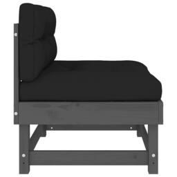 Berkfield Home Middle Sofas with Cushions 2 pcs Grey Solid Wood Pine - thumbnail 6