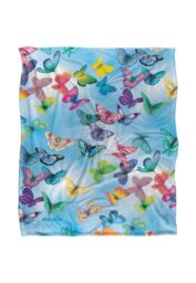 JQ Licensing Royce Mcclure Butterfly Sky Pattern Silky Touch Super Soft Throw Blanket 152 X 127 cm in White - thumbnail 1