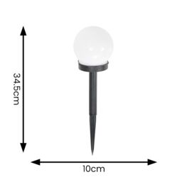 ValueLights Frosted Globe Solar Powered Outdoor Spike Lights 3 Pack Garden Stake Lamp in White - thumbnail 4