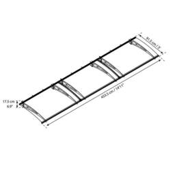 Palram Patio Cover Altair Door Awning Canopy 4500 Clear - L453.5 cm - Grey in Black - thumbnail 4