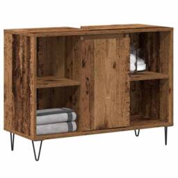 Berkfield Home Old Wood Cabinet Old Wood Engineered wood Medium-sized in Brown - thumbnail 3
