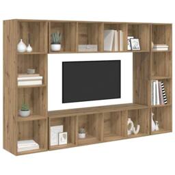 Berkfield Home TV Cabinet 4 pcs Brown 37 x 37 x 142.5 cm Engineered wood - thumbnail 3