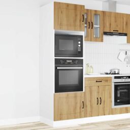 Berkfield Home Oven Cabinets 2 pcs Lucca Artisan Oak Engineered Wood in Brown - thumbnail 3