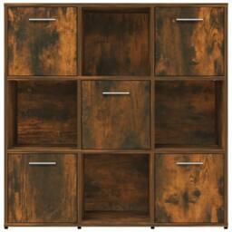 Berkfield Home Modern Book Cabinet Smoked Oak 90x30x90 cm Engineered Wood in Brown - Size: 90 x 30 x 90 cm - thumbnail 6