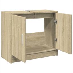 Berkfield Home Sink Cabinet Sonoma Oak 63x29x55 cm Engineered Wood in Light Tan - Size: 63 x 29 x 55 cm - thumbnail 5