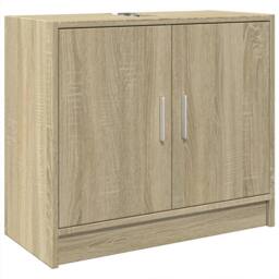 Berkfield Home Sink Cabinet Sonoma Oak 63x29x55 cm Engineered Wood in Light Tan - Size: 63 x 29 x 55 cm - thumbnail 3