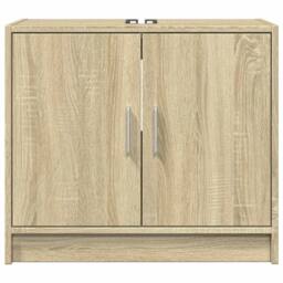 Berkfield Home Sink Cabinet Sonoma Oak 63x29x55 cm Engineered Wood in Light Tan - Size: 63 x 29 x 55 cm - thumbnail 4