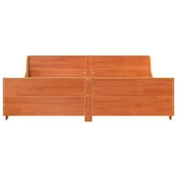 Berkfield Home Bed Frame without Mattress Wax Brown 180x200 cm Super King Solid Wood Pine - thumbnail 4