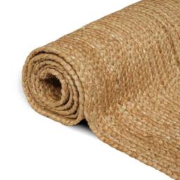 Berkfield Home Handmade Rug Jute Natural 160x230 cm in Brown - Size: 100 cm diameter - thumbnail 4