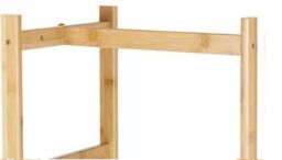 Modcraft Bamboo Coat Stand with Garment Shelf & Hanging Rail in Clear - thumbnail 7