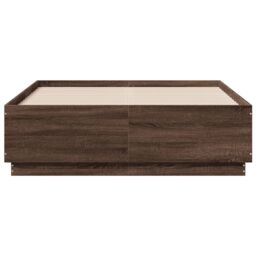 Berkfield Home Bed Frame with LED without Mattress Brown Oak 135x190 cm Double - thumbnail 6