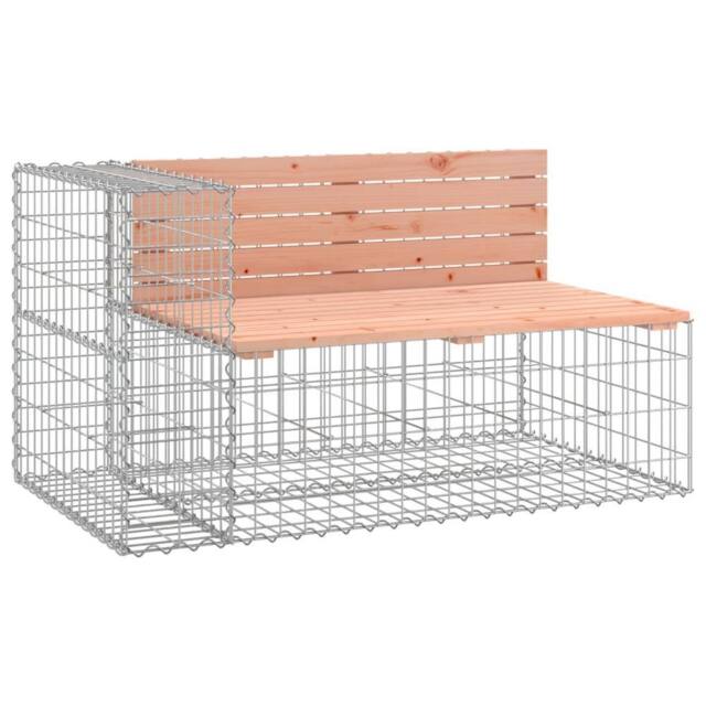 Berkfield Home Compact Garden Bench with Gabion Basket Solid Wood Douglas in Brown - image 1