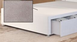 "Somnior Alexas Divan Divan Bed 4 Drawers with 54"" Floor Headboard Plush Velvet in White - Size: King" - thumbnail 5