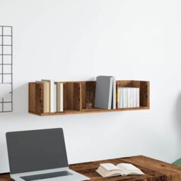 Berkfield Home CD Wall Shelf Old Wood 75x18x18 cm Engineered Wood in Brown - Size: 75 x 18 x 18 cm - thumbnail 3